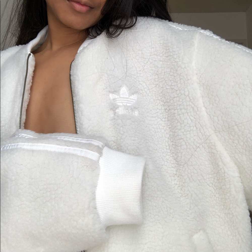 Fluffy White Adidas Jacket BNWT